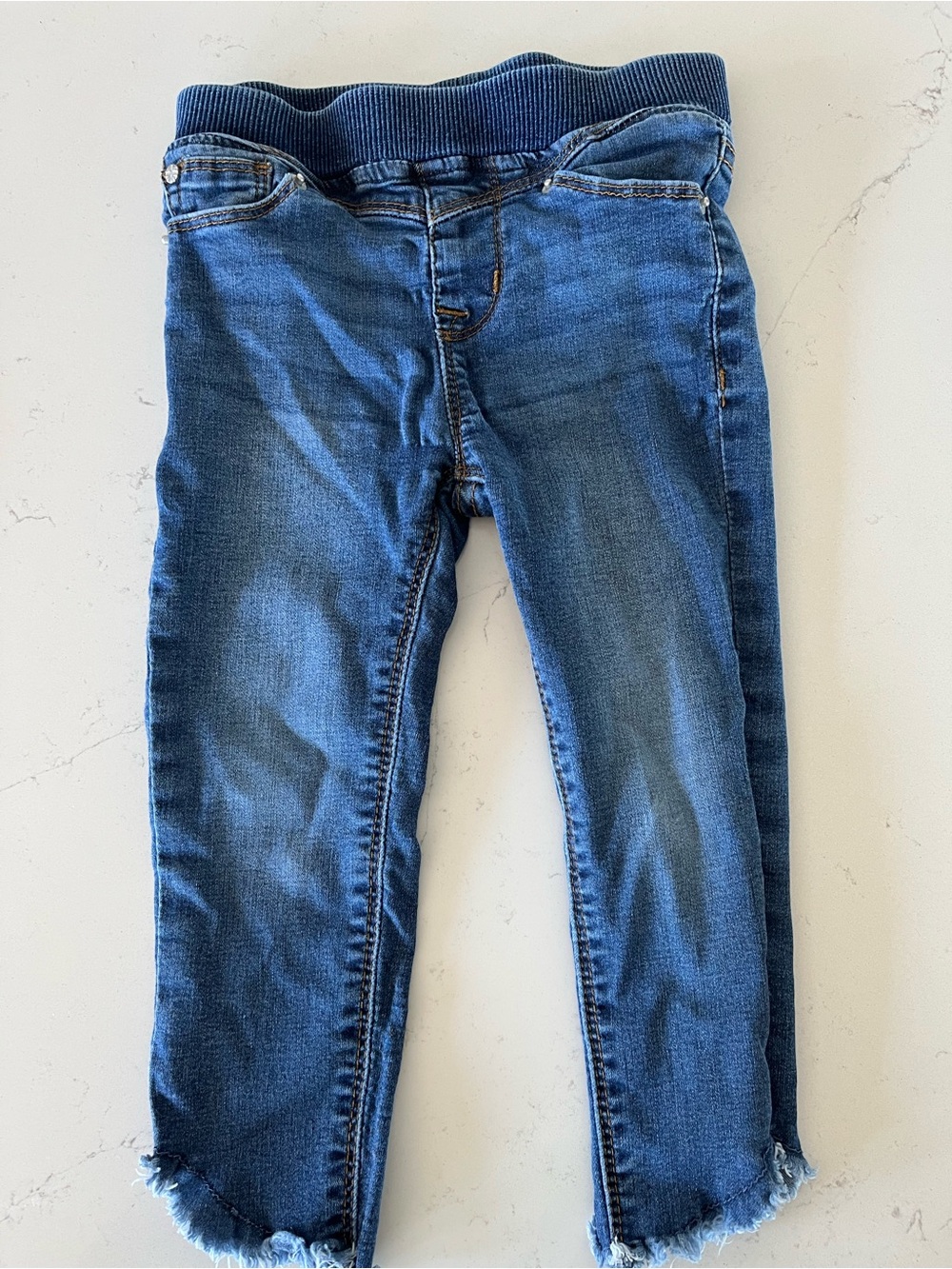 Hudson Jeans Girls Blue Cropped Ankle Frayed Hem